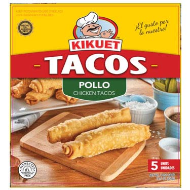 4 cajas de KIKUET TACO DE POLLO 5 CT con Envio Rapido de UPS Incluido